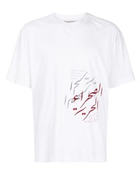 Qasimi Husni Text Print Cotton T Shirt