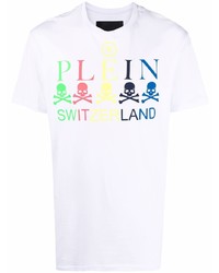 Philipp Plein Iconic Plein Logo Print Cotton T Shirt