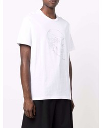 Alexander McQueen Illustrated Skull Logo Print T Shirt