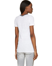 Etoile Isabel Marant Isabel Marant Etoile White Linen Lima Print Killiann T Shirt