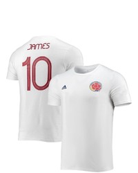 adidas James Rodriguez White Colombia National Team Amplifier Name Number T Shirt