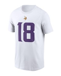 Nike Justin Jefferson White Minnesota Vikings Player Name Number T Shirt