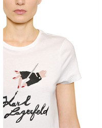 Karl Lagerfeld Karl The Artist Cotton Jersey T Shirt