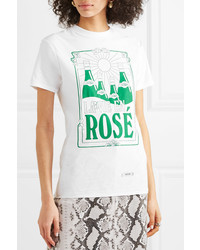 BLOUSE La Vie En Ros Printed Cotton Jersey T Shirt