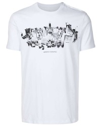 Armani Exchange Landscape Print Cotton T Shirt