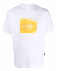 Palm Angels Leaf Classic Tee White Yellow