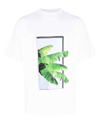 BLUE SKY INN Leaf Print Cotton T Shirt