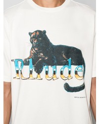 Rhude Leopard Logo Prnt Ss Tee Wht