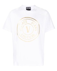 VERSACE JEANS COUTURE Logo Foil Print Cotton T Shirt