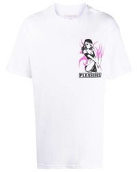 Pleasures Logo Graphic Print T Shirt