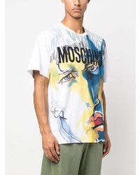 Moschino Logo Illustration Print T Shirt