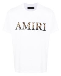 Amiri Logo Leopard Print T Shirt