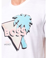 BOSS Logo Palm Tree Print T Shirt