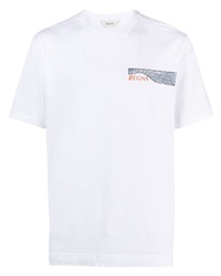 Z Zegna Logo Patch Crew Neck T Shirt