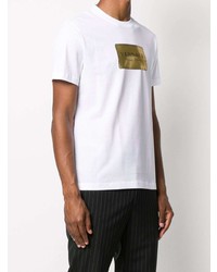 Versace Logo Plaque Print T Shirt