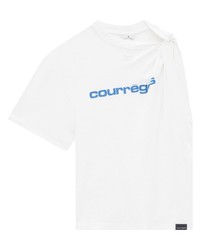 Courrèges Logo Print Asymmetric T Shirt