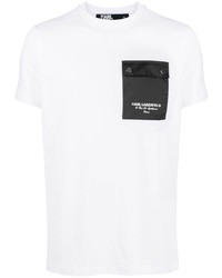 Karl Lagerfeld Logo Print Chest Pocket T Shirt