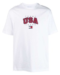 Tommy Jeans Logo Print Cotton Jersey T Shirt