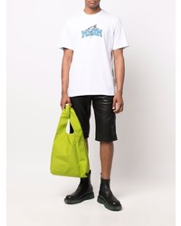 MSGM Logo Print Cotton T Shirt