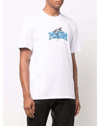 MSGM Logo Print Cotton T Shirt