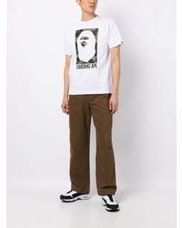 A Bathing Ape Logo Print Cotton T Shirt