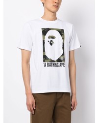 A Bathing Ape Logo Print Cotton T Shirt