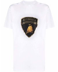 Automobili Lamborghini Logo Print Cotton T Shirt