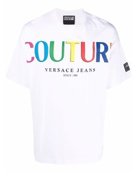 VERSACE JEANS COUTURE Logo Print Cotton T Shirt