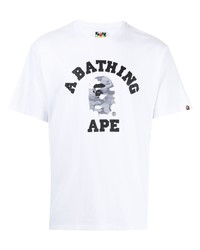 A Bathing Ape Logo Print Cotton T Shirt