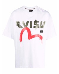 Evisu Logo Print Cotton T Shirt