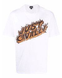 Just Cavalli Logo Print Cotton T Shirt