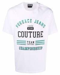 VERSACE JEANS COUTURE Logo Print Cotton T Shirt