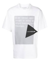 And Wander Logo Print Cotton T Shirt