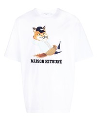MAISON KITSUNÉ Logo Print Cotton T Shirt