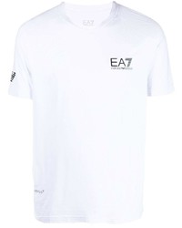 Ea7 Emporio Armani Logo Print Cotton T Shirt