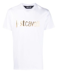 Just Cavalli Logo Print Cotton T Shirt