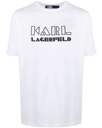 Karl Lagerfeld Logo Print Cotton T Shirt