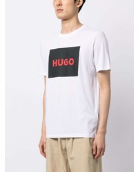 Hugo Logo Print Crew Neck T Shirt