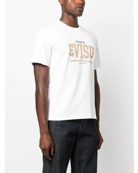 Evisu Logo Print Crew Neck T Shirt