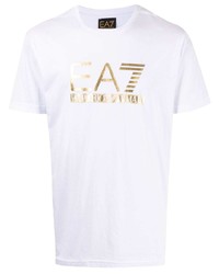 Ea7 Emporio Armani Logo Print Crewneck T Shirt