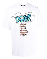 DSQUARED2 Logo Print Detail T Shirt