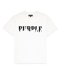purple brand Logo Print Distressed T Shirt