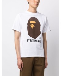 BAPE BLACK *A BATHING APE® Logo Print Jersey Cotton T Shirt
