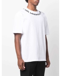 Karl Lagerfeld Logo Print Neckline T Shirt