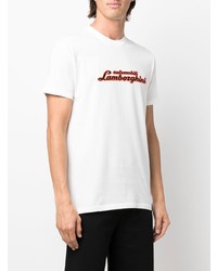 Automobili Lamborghini Logo Print Organic Cotton T Shirt