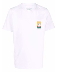 Casablanca Logo Print Organic Cotton T Shirt