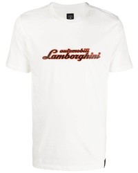 Automobili Lamborghini Logo Print Organic Cotton T Shirt