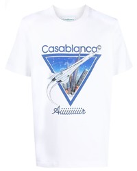 Casablanca Logo Print Organic Cotton T Shirt