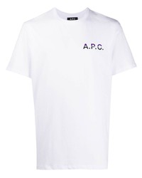 A.P.C. Logo Print Round Neck T Shirt