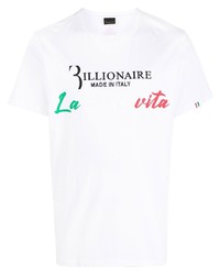 Billionaire Logo Print Round Neck T Shirt